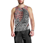 Aotearoa Maori Tribal Tattoo Men Tank Top Kowhaiwhai Taniko Patchwork Motifs