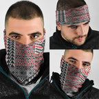 Aotearoa Maori Tribal Tattoo Neck Gaiter Kowhaiwhai Taniko Patchwork Motifs - Aussie Hoodie