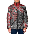 Aotearoa Maori Tribal Tattoo Padded Jacket Kowhaiwhai Taniko Patchwork Motifs - Aussie Hoodie