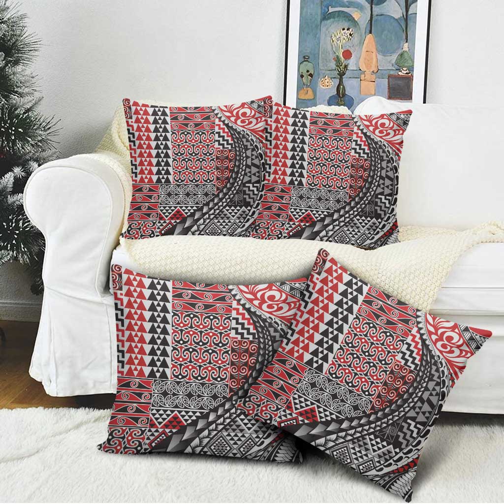 Aotearoa Maori Tribal Tattoo Pillow Cover Kowhaiwhai Taniko Patchwork Motifs - Aussie Hoodie
