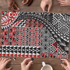 Aotearoa Maori Tribal Tattoo Puzzle Kowhaiwhai Taniko Patchwork Motifs - Aussie Hoodie