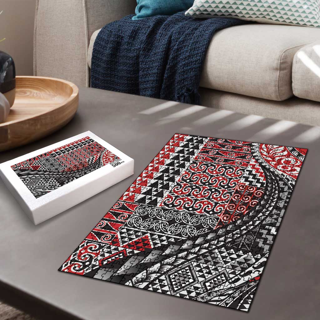 Aotearoa Maori Tribal Tattoo Puzzle Kowhaiwhai Taniko Patchwork Motifs - Aussie Hoodie