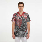 Aotearoa Maori Tribal Tattoo Scrub Top Kowhaiwhai Taniko Patchwork Motifs - Aussie Hoodie