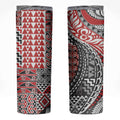Aotearoa Maori Tribal Tattoo Skinny Tumbler Kowhaiwhai Taniko Patchwork Motifs