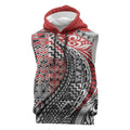 Aotearoa Maori Tribal Tattoo Sleeveless Hoodie Kowhaiwhai Taniko Patchwork Motifs - Aussie Hoodie