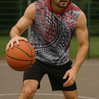 Aotearoa Maori Tribal Tattoo Sleeveless Hoodie Kowhaiwhai Taniko Patchwork Motifs - Aussie Hoodie