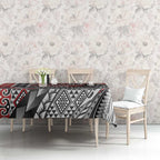 Aotearoa Maori Tribal Tattoo Tablecloth Kowhaiwhai Taniko Patchwork Motifs
