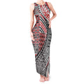 Aotearoa Maori Tribal Tattoo Tank Maxi Dress Kowhaiwhai Taniko Patchwork Motifs