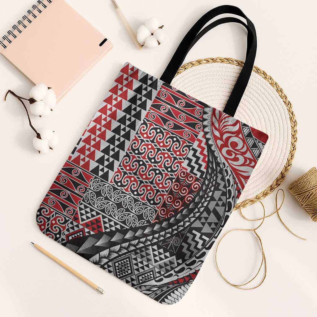 Aotearoa Maori Tribal Tattoo Tote Bag Kowhaiwhai Taniko Patchwork Motifs - Aussie Hoodie