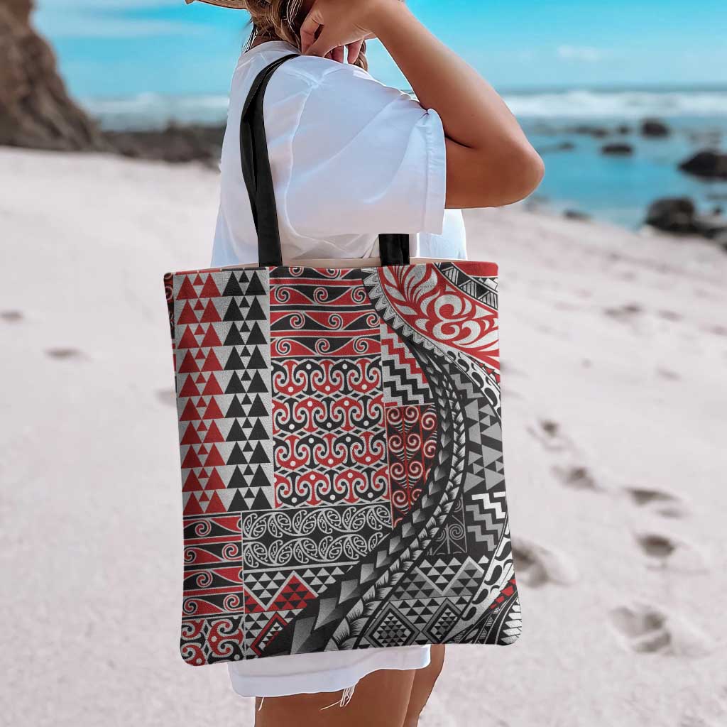Aotearoa Maori Tribal Tattoo Tote Bag Kowhaiwhai Taniko Patchwork Motifs - Aussie Hoodie