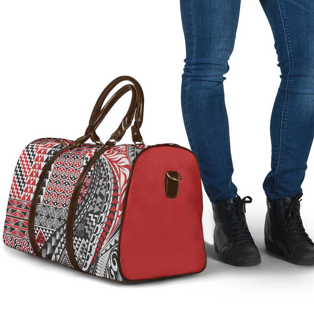 Aotearoa Maori Tribal Tattoo Travel Bag Kowhaiwhai Taniko Patchwork Motifs - Aussie Hoodie