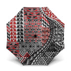 Aotearoa Maori Tribal Tattoo Umbrella Kowhaiwhai Taniko Patchwork Motifs - Aussie Hoodie