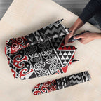 Aotearoa Maori Tribal Tattoo Umbrella Kowhaiwhai Taniko Patchwork Motifs - Aussie Hoodie