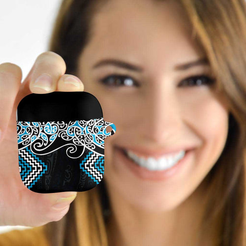 Blue Aotearoa Tukutuku Manawa Tapu AirPods Case Ta Moko Toi Maori - Aussie Hoodie