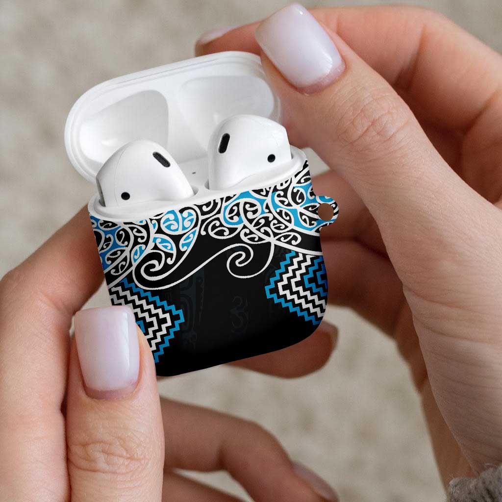Blue Aotearoa Tukutuku Manawa Tapu AirPods Case Ta Moko Toi Maori - Aussie Hoodie