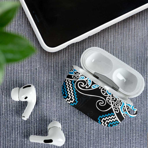Blue Aotearoa Tukutuku Manawa Tapu AirPods Case Ta Moko Toi Maori - Aussie Hoodie