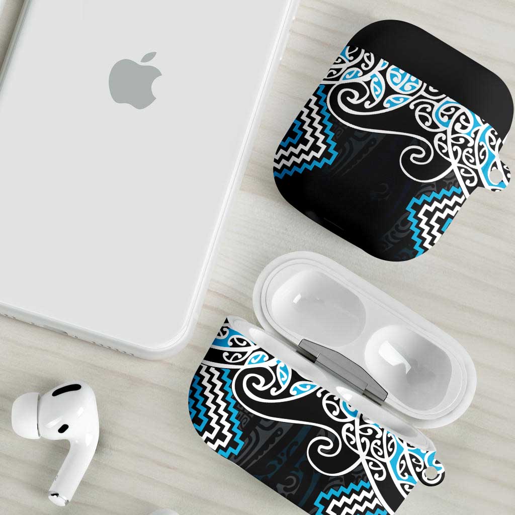 Blue Aotearoa Tukutuku Manawa Tapu AirPods Case Ta Moko Toi Maori - Aussie Hoodie