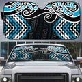 Blue Aotearoa Tukutuku Manawa Tapu Auto Sun Shade Ta Moko Toi Maori - Aussie Hoodie