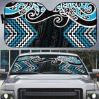 Blue Aotearoa Tukutuku Manawa Tapu Auto Sun Shade Ta Moko Toi Maori - Aussie Hoodie