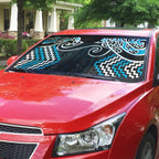 Blue Aotearoa Tukutuku Manawa Tapu Auto Sun Shade Ta Moko Toi Maori - Aussie Hoodie