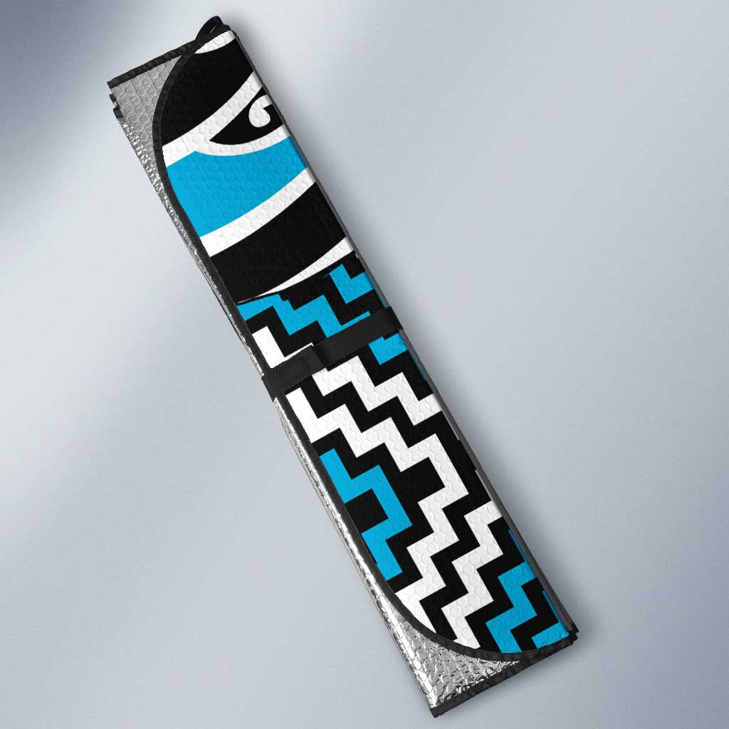 Blue Aotearoa Tukutuku Manawa Tapu Auto Sun Shade Ta Moko Toi Maori - Aussie Hoodie