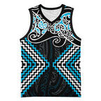 Blue Aotearoa Tukutuku Manawa Tapu Basketball Jersey Ta Moko Toi Maori - Aussie Hoodie