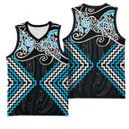 Blue Aotearoa Tukutuku Manawa Tapu Basketball Jersey Ta Moko Toi Maori - Aussie Hoodie
