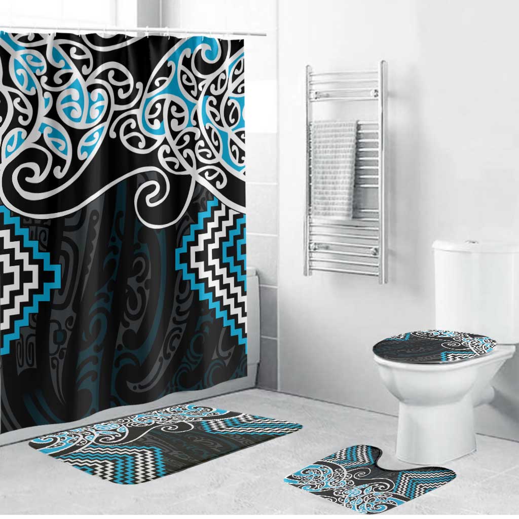 Blue Aotearoa Tukutuku Manawa Tapu Bathroom Set Ta Moko Toi Maori - Aussie Hoodie