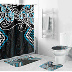 Blue Aotearoa Tukutuku Manawa Tapu Bathroom Set Ta Moko Toi Maori - Aussie Hoodie