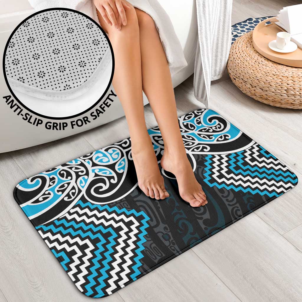 Blue Aotearoa Tukutuku Manawa Tapu Bathroom Set Ta Moko Toi Maori - Aussie Hoodie