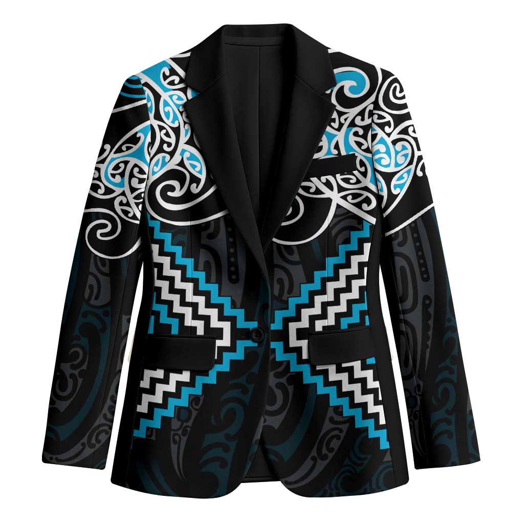 Blue Aotearoa Tukutuku Manawa Tapu Blazer Ta Moko Toi Maori - Aussie Hoodie
