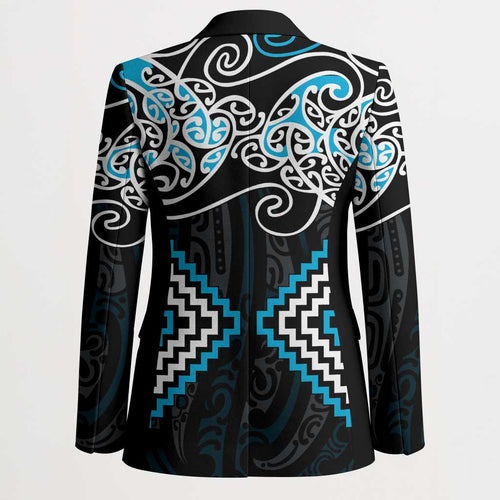 Blue Aotearoa Tukutuku Manawa Tapu Blazer Ta Moko Toi Maori - Aussie Hoodie