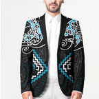 Blue Aotearoa Tukutuku Manawa Tapu Blazer Ta Moko Toi Maori - Aussie Hoodie