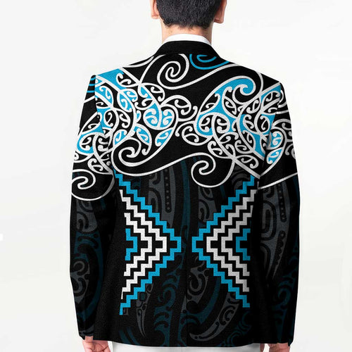 Blue Aotearoa Tukutuku Manawa Tapu Blazer Ta Moko Toi Maori - Aussie Hoodie