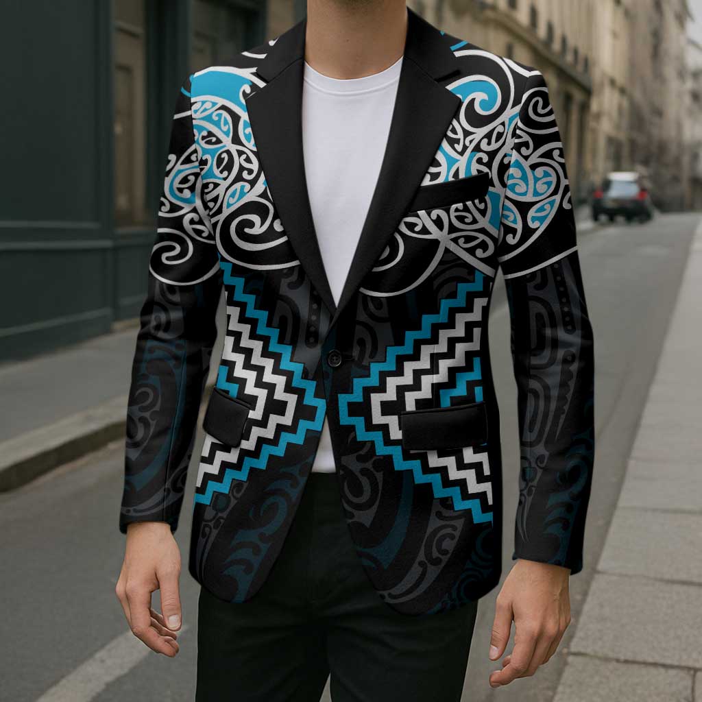 Blue Aotearoa Tukutuku Manawa Tapu Blazer Ta Moko Toi Maori - Aussie Hoodie