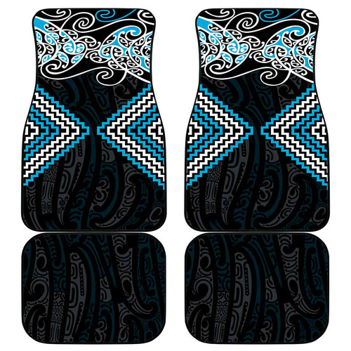 Blue Aotearoa Tukutuku Manawa Tapu Car Mats Ta Moko Toi Maori