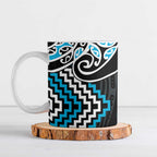 Blue Aotearoa Tukutuku Manawa Tapu Ceramic Mug Ta Moko Toi Maori - Aussie Hoodie