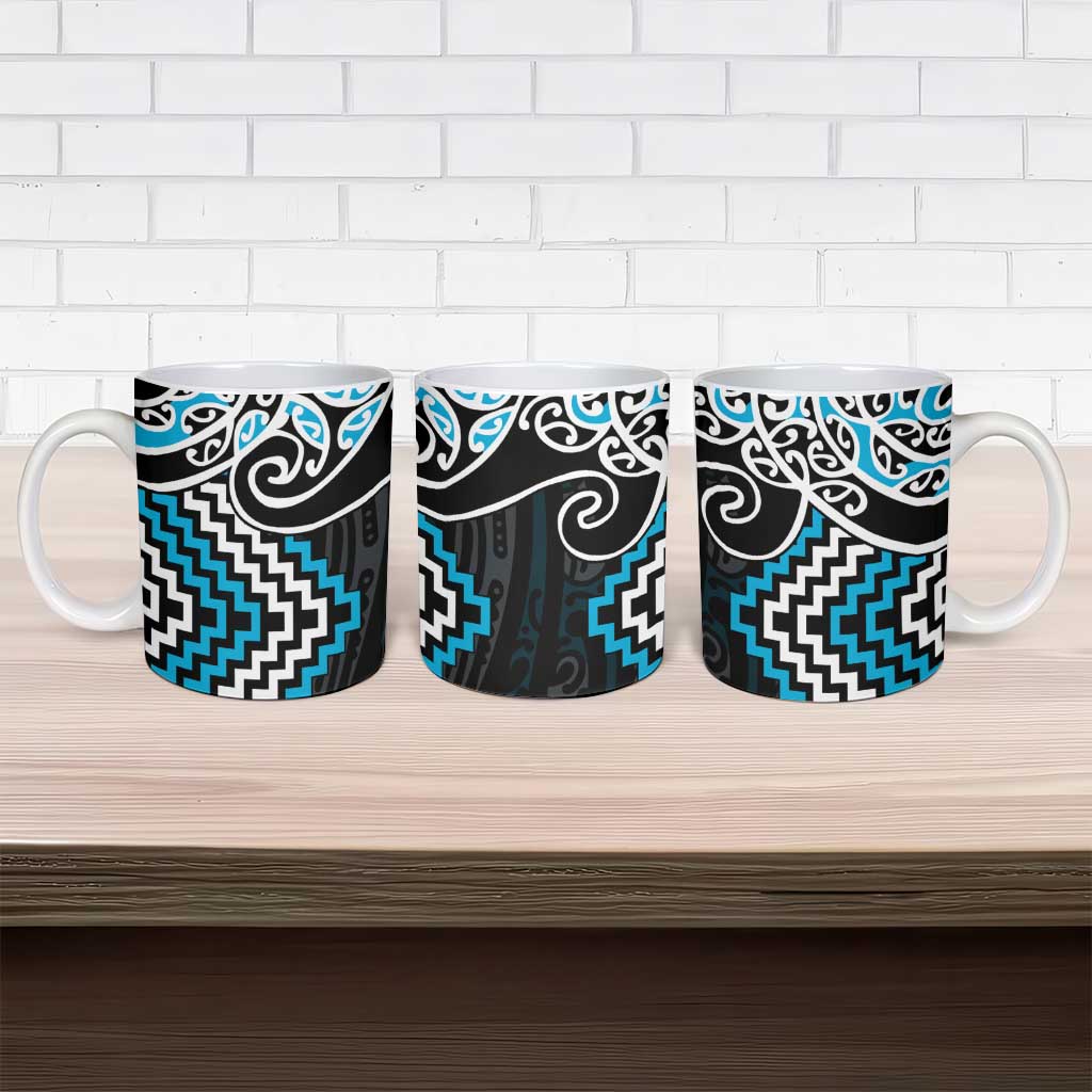 Blue Aotearoa Tukutuku Manawa Tapu Ceramic Mug Ta Moko Toi Maori - Aussie Hoodie