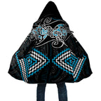 Blue Aotearoa Tukutuku Manawa Tapu Cloak Ta Moko Toi Maori - Aussie Hoodie