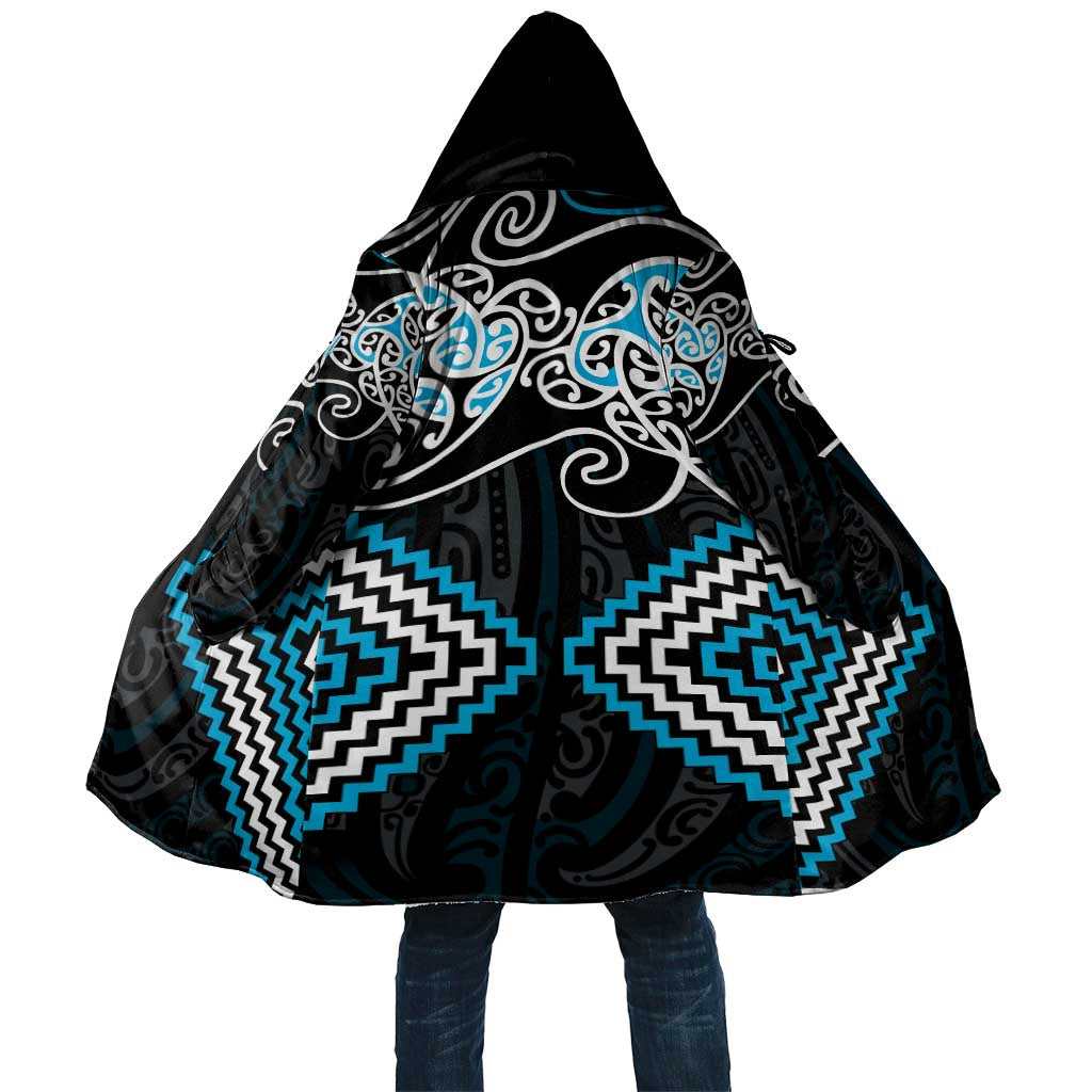 Blue Aotearoa Tukutuku Manawa Tapu Cloak Ta Moko Toi Maori - Aussie Hoodie