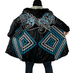 Blue Aotearoa Tukutuku Manawa Tapu Cloak Ta Moko Toi Maori - Aussie Hoodie