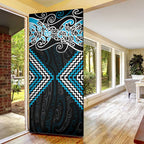 Blue Aotearoa Tukutuku Manawa Tapu Door Cover Ta Moko Toi Maori - Aussie Hoodie