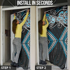 Blue Aotearoa Tukutuku Manawa Tapu Door Cover Ta Moko Toi Maori - Aussie Hoodie