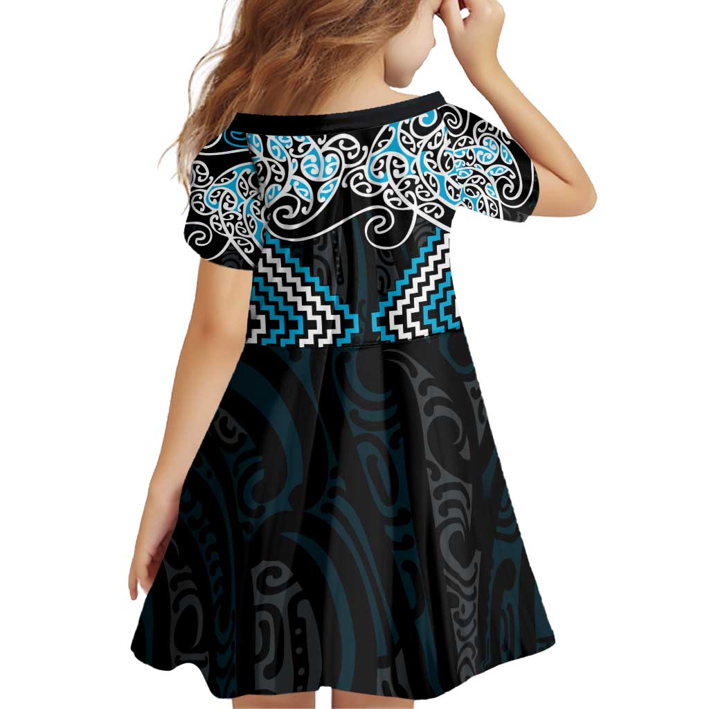 Blue Aotearoa Tukutuku Manawa Tapu Family Matching Puletasi and Hawaiian Shirt Ta Moko Toi Maori