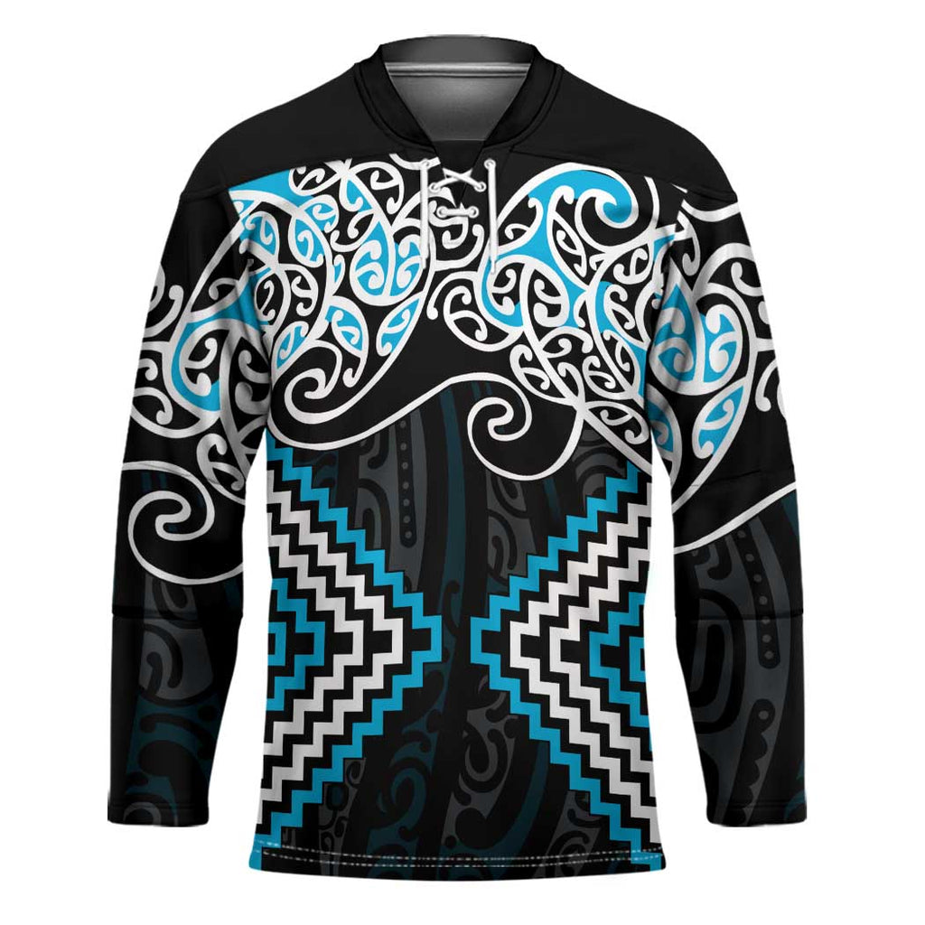 Blue Aotearoa Tukutuku Manawa Tapu Hockey Jersey Ta Moko Toi Maori - Aussie Hoodie