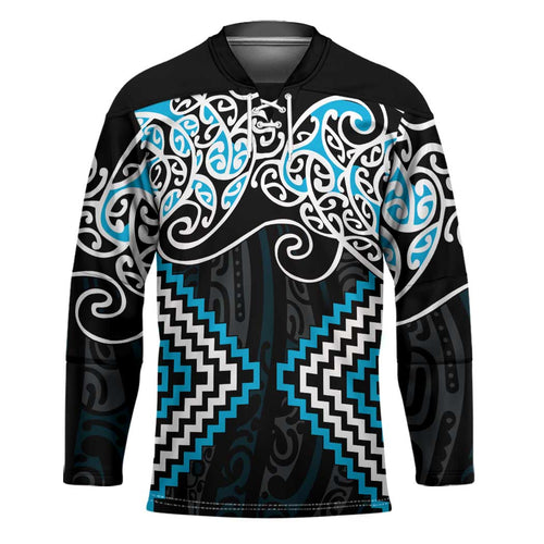 Blue Aotearoa Tukutuku Manawa Tapu Hockey Jersey Ta Moko Toi Maori - Aussie Hoodie