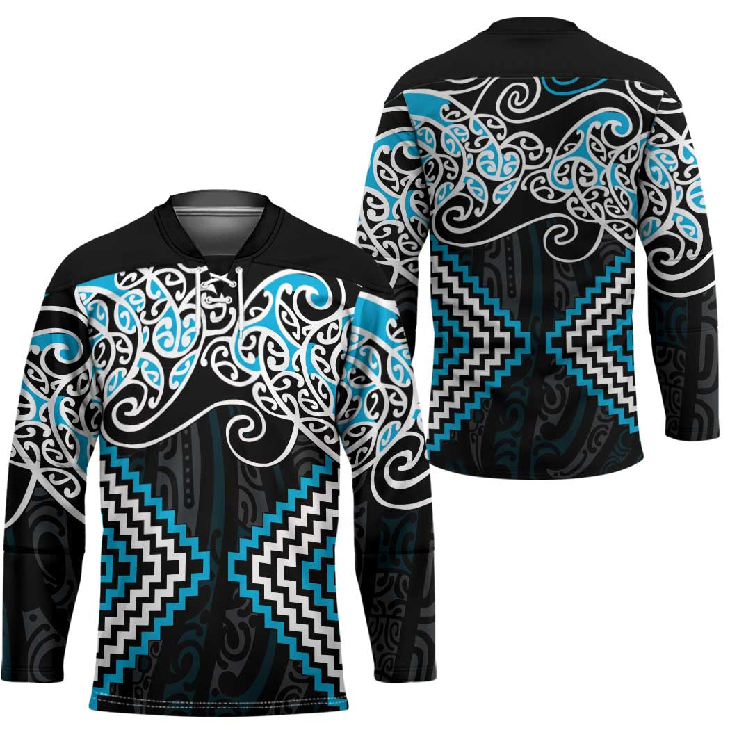 Blue Aotearoa Tukutuku Manawa Tapu Hockey Jersey Ta Moko Toi Maori - Aussie Hoodie