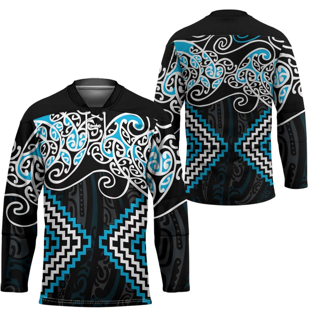 Blue Aotearoa Tukutuku Manawa Tapu Hockey Jersey Ta Moko Toi Maori - Aussie Hoodie