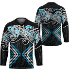 Blue Aotearoa Tukutuku Manawa Tapu Hockey Jersey Ta Moko Toi Maori - Aussie Hoodie