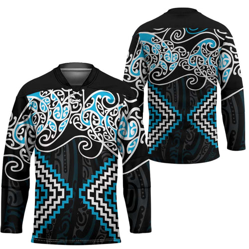 Blue Aotearoa Tukutuku Manawa Tapu Hockey Jersey Ta Moko Toi Maori - Aussie Hoodie